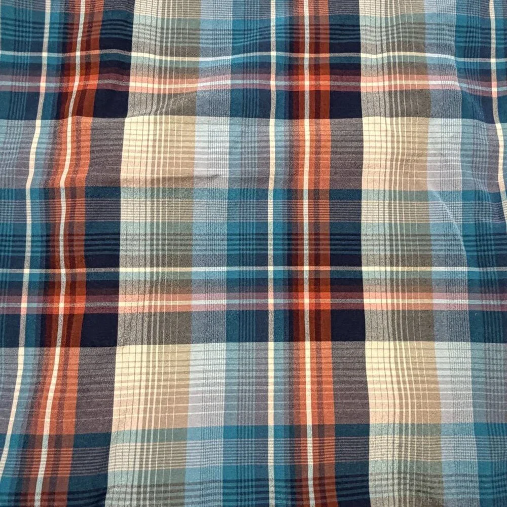 PrAna Mens Large Plaid Short Sleeve Button Down Shirt Lightweight Breathable